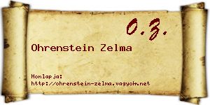 Ohrenstein Zelma névjegykártya
